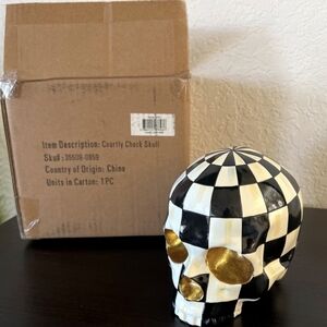 Mackenzie Childs Courtly Check Skull